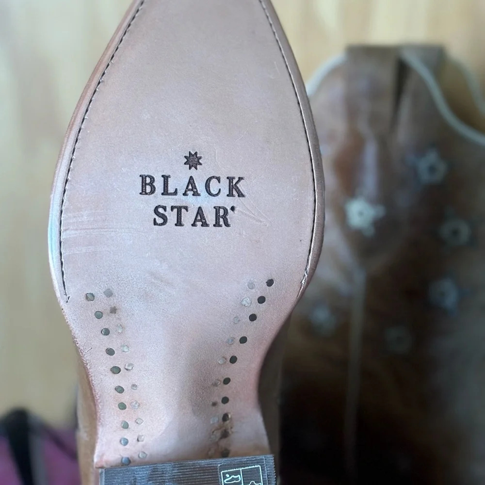 NEW Black Star Western Boots Womens Marfa Star Inlay Caramel  Sz 10B - Picture 3 of 9